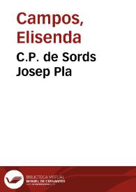 C.P. de Sords Josep Pla / Elisenda Campos y M.ª Carmen González | Biblioteca Virtual Miguel de Cervantes