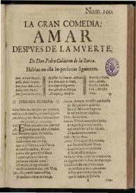 Amar despues [sic] de la muerte / Pedro Calderón de la Barca | Biblioteca Virtual Miguel de Cervantes