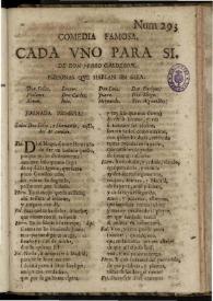 Cada uno para si / Pedro Calderón de la Barca | Biblioteca Virtual Miguel de Cervantes