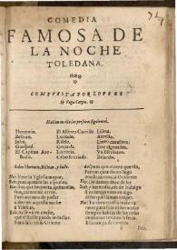 La noche toledana / Lope de Vega | Biblioteca Virtual Miguel de Cervantes