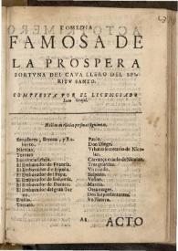 La prospera fortuna del Cauallero del Spiritu Santo / compuesta por el licenciado Juan Grajal | Biblioteca Virtual Miguel de Cervantes