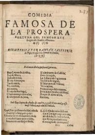 La prospera fortuna del famoso Ruy Lopez de Aualos el bueno / compuesta por Damian Salustio del Poyo | Biblioteca Virtual Miguel de Cervantes