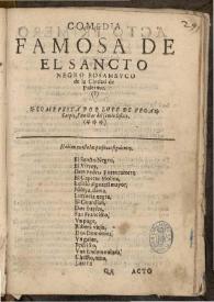 El sancto Negro Rosambuco de la Ciudad de Palermo / compuesta por Lope de Vega | Biblioteca Virtual Miguel de Cervantes