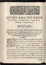 Quien ama no haga fieros | Biblioteca Virtual Miguel de Cervantes