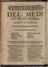 El medico [sic] de su honra | Biblioteca Virtual Miguel de Cervantes