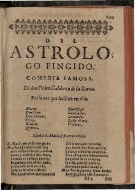 El astrologo fingido | Biblioteca Virtual Miguel de Cervantes