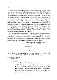 Pésames por el fallecimiento del Director Excmo. Sr. y Reverendo P. D. Fidel Fita, S.J. / Federico Maciñeira | Biblioteca Virtual Miguel de Cervantes