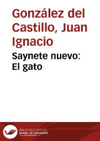 Saynete nuevo : El gato | Biblioteca Virtual Miguel de Cervantes