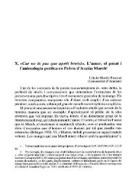 "Car no és pus que apetit brutal". L'amor, el pecat i l'animalogia poètica en l'obra d'Ausiàs March | Biblioteca Virtual Miguel de Cervantes