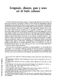 Lenguaje, dinero, pan y sexo en el bufo cubano / Matías Montes Huidobro | Biblioteca Virtual Miguel de Cervantes