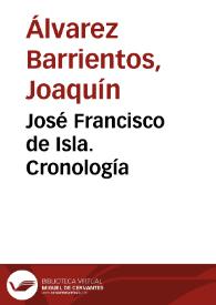 José Francisco de Isla. Cronología / Joaquín Álvarez Barrientos | Biblioteca Virtual Miguel de Cervantes