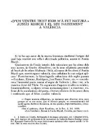 "D'un ventre trist exir m'à fet natura". Ausiàs March i el seu naixement a València / J.J. Chiner Gimeno | Biblioteca Virtual Miguel de Cervantes