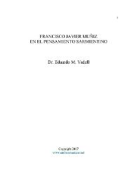Francisco Javier Muñiz en el pensamiento de Sarmiento / Eduardo Miguel Vadell | Biblioteca Virtual Miguel de Cervantes