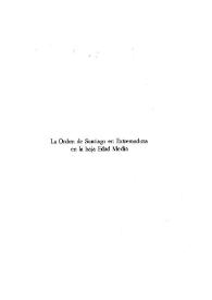 La Orden de Santiago en Extremadura en la Baja Edad Media, (siglos XIV y XV) / Daniel Rodríguez Blanco | Biblioteca Virtual Miguel de Cervantes