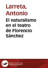 El naturalismo en el teatro de Florencio Sánchez | Biblioteca Virtual Miguel de Cervantes