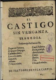 El castigo sin venganza ... : tragedia | Biblioteca Virtual Miguel de Cervantes