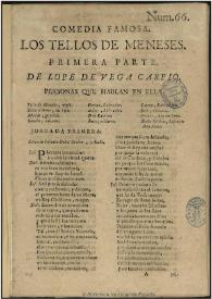 Comedia famosa, Los Tellos de Meneses : Primera parte / de Lope de Vega Carpio | Biblioteca Virtual Miguel de Cervantes