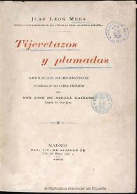 Tijeretazos y plumadas : artículos humorísticos / Juan León Mera; precedidos de una carta-prólogo de don José de Alcalá Galiano | Biblioteca Virtual Miguel de Cervantes