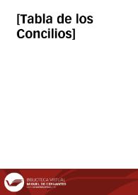 [Tabla de los Concilios] | Biblioteca Virtual Miguel de Cervantes