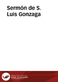 Sermón de S. Luis Gonzaga | Biblioteca Virtual Miguel de Cervantes