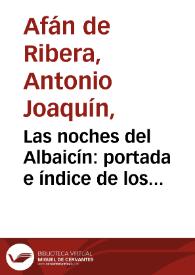 Las noches del Albaicín : portada e índice de los cuentos que componen el folletín "Las  noches del Albaicín". | Biblioteca Virtual Miguel de Cervantes