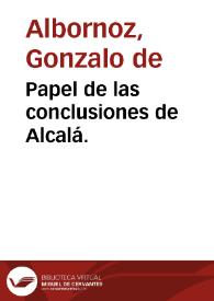 Papel de las conclusiones de Alcalá | Biblioteca Virtual Miguel de Cervantes