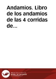 Andamios. Libro de los andamios de las 4 corridas de toros q[ue] se zelebraron en la Carrera del Genil p[ar]a Ntra S{487}. del Rosario desde el dia 29 de Ag[os]to de 1763. | Biblioteca Virtual Miguel de Cervantes