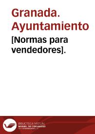 [Normas para vendedores]. | Biblioteca Virtual Miguel de Cervantes