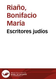 Escritores judíos | Biblioteca Virtual Miguel de Cervantes