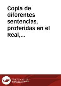 Copia de diferentes sentencias, proferidas en el Real, i Supremo Senado de Cataluña, sobre los estados de el ducado de Cardona, Condados de Ampurias ... a favor de la sucession regular, por drecho[sic] de sangre, i primogenitura, con resumen dellas, en manifestacion de el drecho[sic] claro, i evidente de la ... Catalina Antonia de Aragon i Sandoval, Duquessa de Segorbe, Cardona, Medina Celi, Lerma, i Alcalà, & cc. | Biblioteca Virtual Miguel de Cervantes