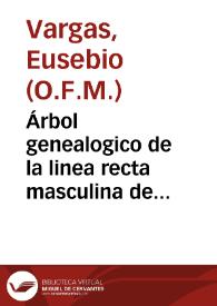 Árbol genealogico de la linea recta masculina de ascendientes de la Immaculada ... y de su castissimo esposo san Joseph, desde Adan, hasta la misma Señora y esposo, segun el genenis, y los dos evangelistas S. Lucas, y S. Matheo / por el P. Fr. Eusebio de Vargas... | Biblioteca Virtual Miguel de Cervantes