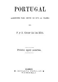 Portugal: impresiones para servir de guía al viajero / F. y H. Giner de los Ríos | Biblioteca Virtual Miguel de Cervantes