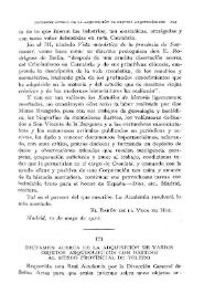 Dictamen acerca de la adquisición de varios objetos arqueológicos con destino al Museo Provincial de Toledo / Vicente Lampérez | Biblioteca Virtual Miguel de Cervantes