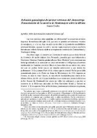 Relación genealógica de las tres versiones del Abencerraje. Demostración de la autoría de Montemayor sobre la última / Eugenia Fosalba | Biblioteca Virtual Miguel de Cervantes