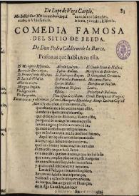 El Sitio de Breda / de don Pedro Calderon de la Barca | Biblioteca Virtual Miguel de Cervantes