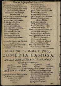 Ganar por la mano el juego / de Alvaro Cubillo de Aragon | Biblioteca Virtual Miguel de Cervantes