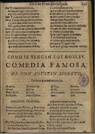 Cómo se vengan los nobles / D. Agustín Moreto y Cabaña;  colección hecha é ilustrada por D. Luis Fernández-Guerra y Orbe | Biblioteca Virtual Miguel de Cervantes