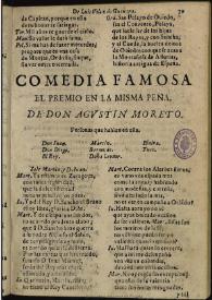 El Premio en la misma pena / de Don Agustin Moreto | Biblioteca Virtual Miguel de Cervantes