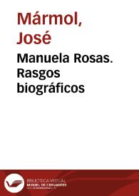 Manuela Rosas. Rasgos biográficos / José Mármol; Teodosio Fernández (ed. lit.) | Biblioteca Virtual Miguel de Cervantes