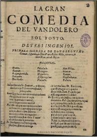 Del vandolero Sol posto / de tres ingenios, primera jornada de Don Geronimo Cancer; Segunda de Don Pedro Rosete; tercera de Don Francisco Rojas | Biblioteca Virtual Miguel de Cervantes