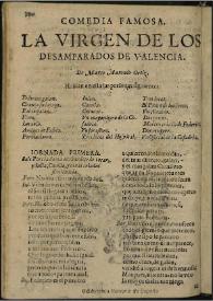 La Virgen de los Desamparados de Valencia / de Marco Antonio Ortiz [i.e. Ortí], la tercera jornada es de Jacinto Alonso Maluenda | Biblioteca Virtual Miguel de Cervantes