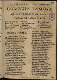 La hermosura y la desdicha / de Francisco de Rojas Zorrilla;  ordenadas en colección por Ramón de Mesonero Romanos | Biblioteca Virtual Miguel de Cervantes