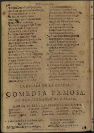 La escala de la gracia : comedia famosa [1753] / de Don Fernando de Zarate. | Biblioteca Virtual Miguel de Cervantes