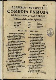 El principe constante / de don Pedro Calderon de la Barca | Biblioteca Virtual Miguel de Cervantes