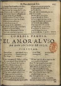 El amor al uso [1681] / de Don Antonio de Solís | Biblioteca Virtual Miguel de Cervantes