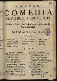 Un bobo hace un ciento [1763] / de don Antonio de Solis | Biblioteca Virtual Miguel de Cervantes