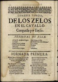 Los zelos en el cauallo / compuesta por Enciso | Biblioteca Virtual Miguel de Cervantes