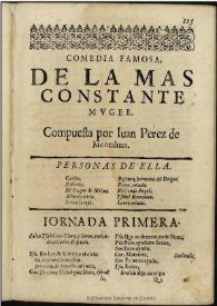 La mas constante muger / del Doctor Juan Perez de Montalvan | Biblioteca Virtual Miguel de Cervantes