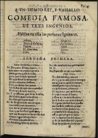 A vn tiempo rey y vassallo ... / de tres ingenios | Biblioteca Virtual Miguel de Cervantes