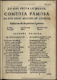 Lo mas priua lo menos ... / de don Diego Antonio de Cifontes | Biblioteca Virtual Miguel de Cervantes